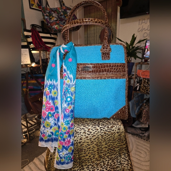 Samantha Brown Handbags - 💙 Samantha Brown Stylish Blue and Brown Women's Bag Large